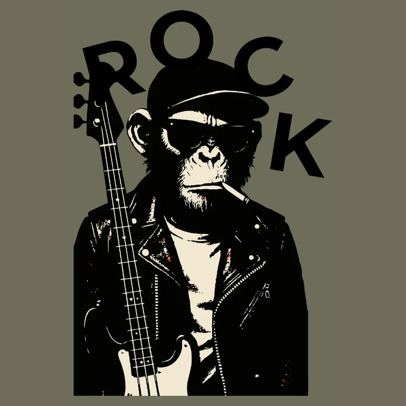 Monkey Biker Rock Guitarist