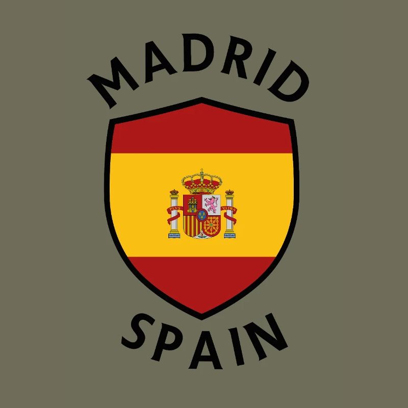 Madrid shield with Spanish flag