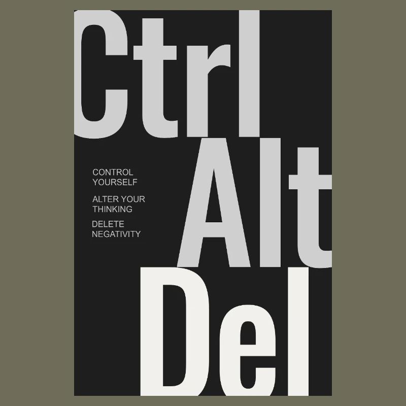 CTRL ALT DEL – Affiche typographique Minimal Design