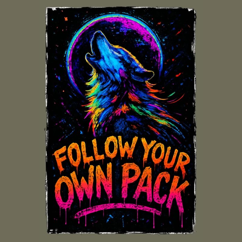 Alpha Wolf Multicolor-Design Folgen Sie Ihrem eigenen Rudel