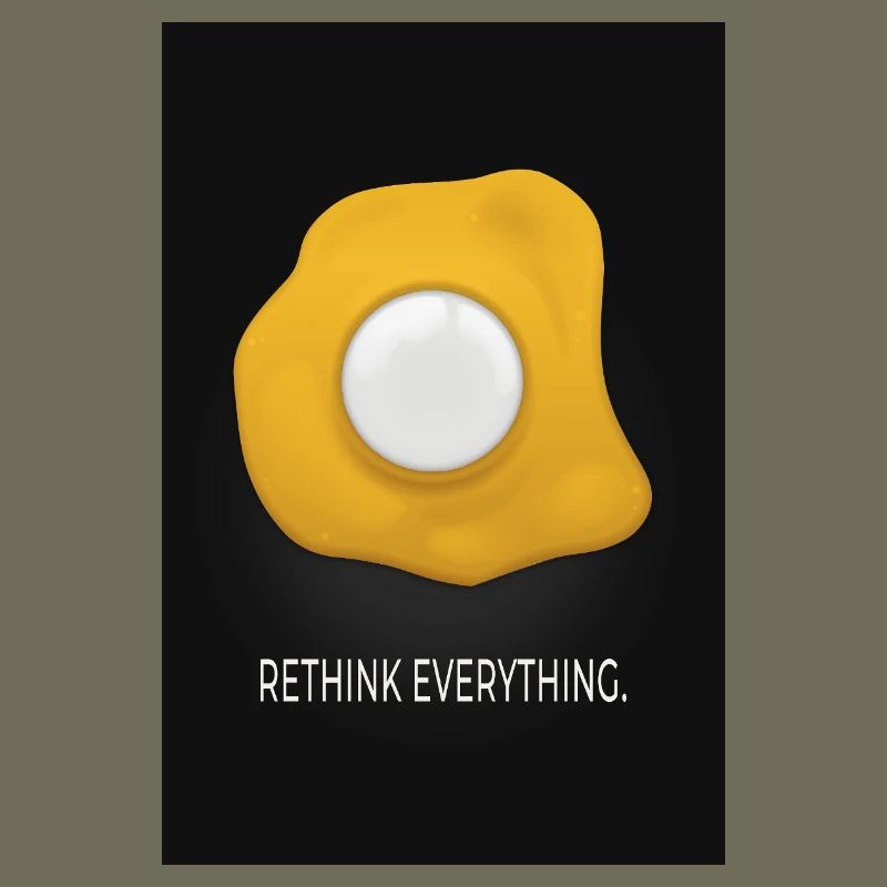 Repenser tout : design minimaliste d’œufs d’affiche