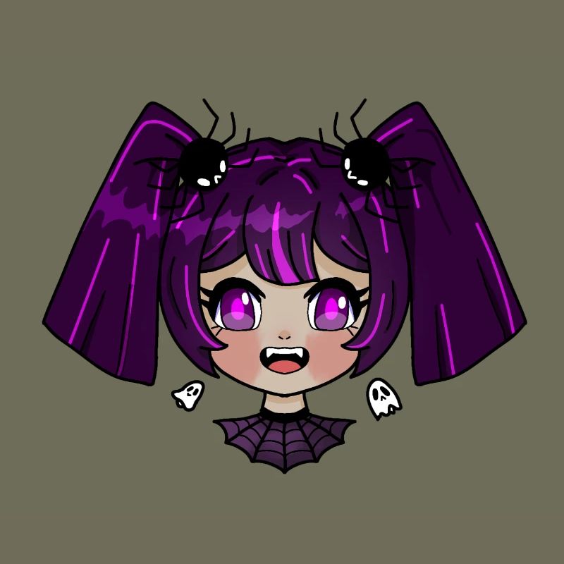 Chibi vampire with purple braids