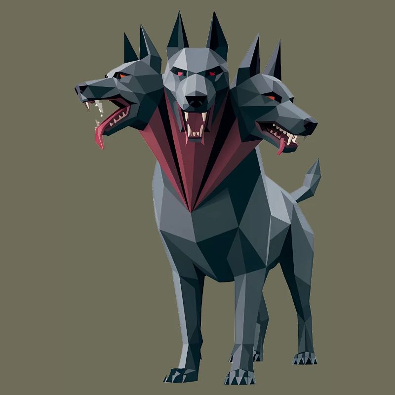 Cerberus - Cool Low Poly  Logo