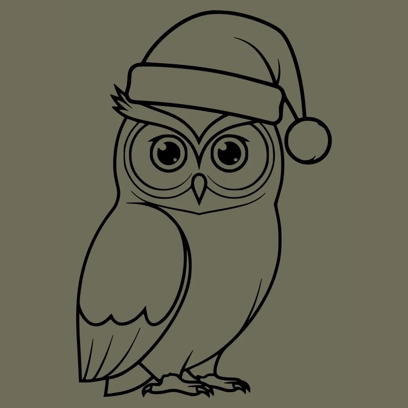 Weihnachts-Eule Cartoon Illustration