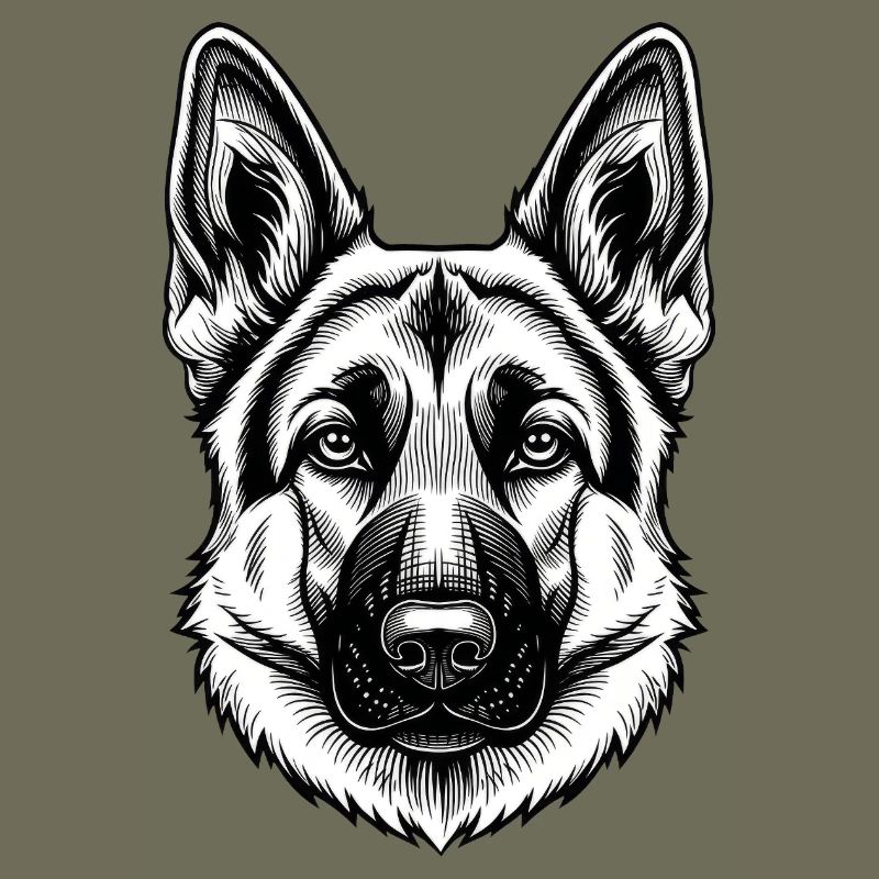 Inkline German Shepherd Head