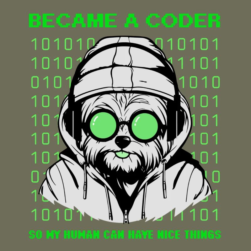 Devenu codeur – Hacker Dog Binary Look