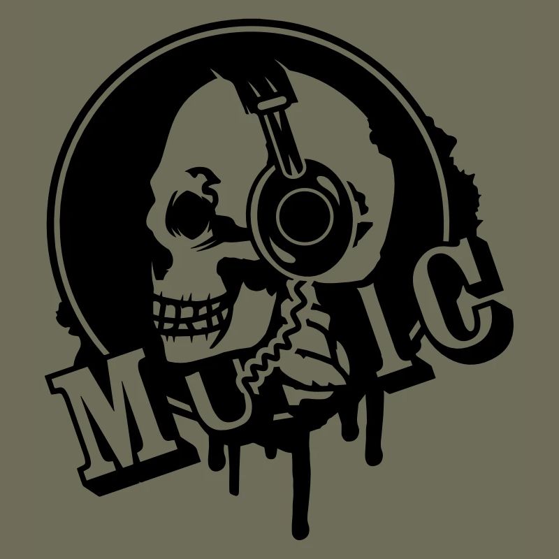 Totenkopf mit Graffiti Kopfhörer Patch
