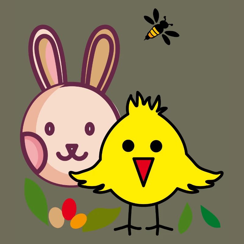 Easter bunny and chick
