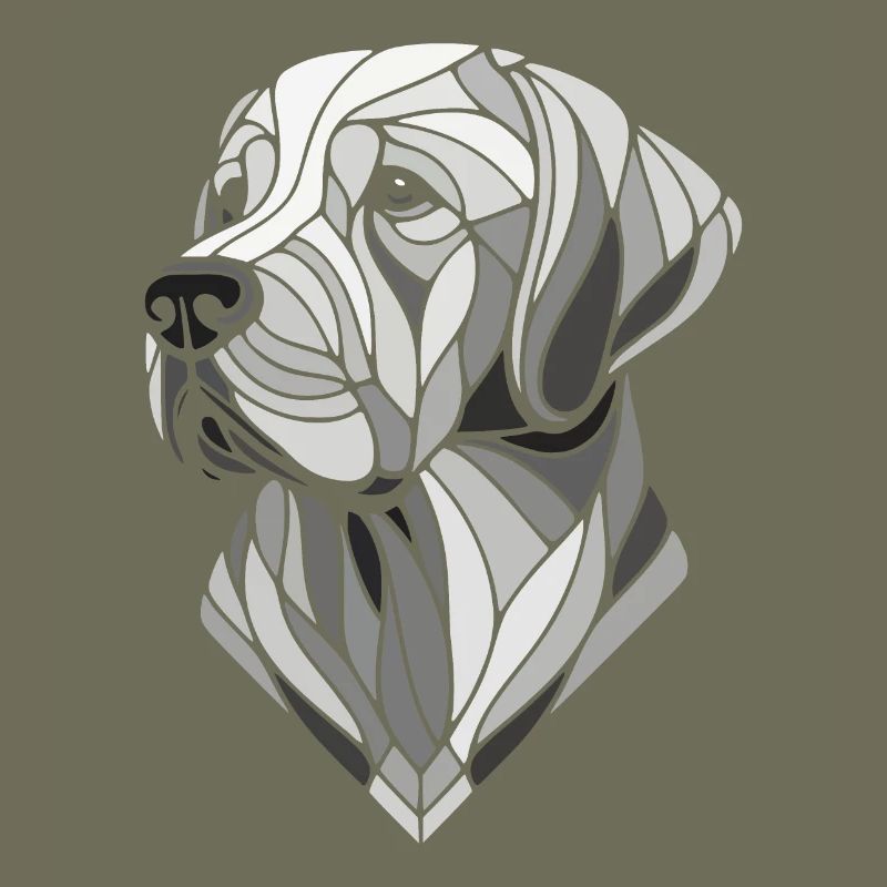 Labrador head, retriever, geometric art, polygon