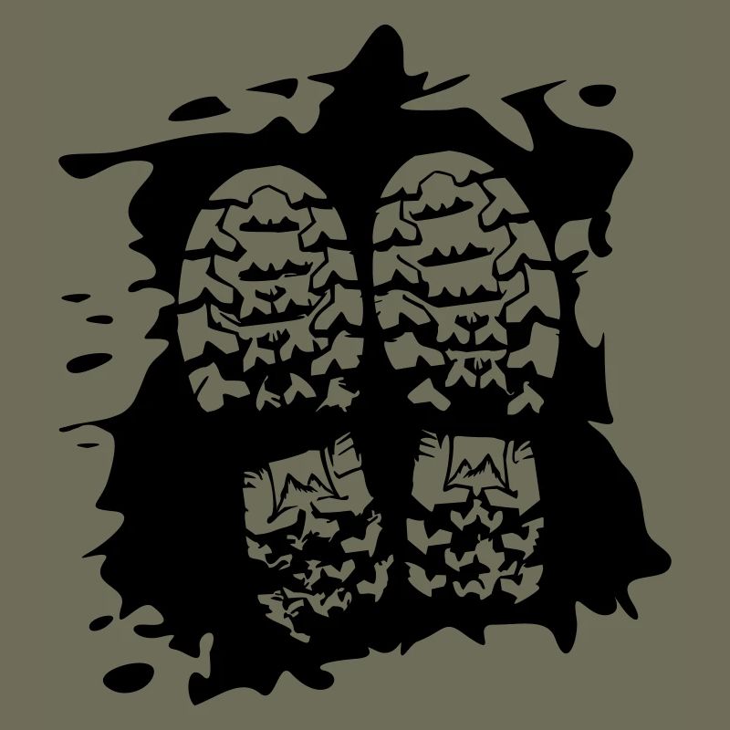 Twin Trails - Empreintes de chaussures [Noir]