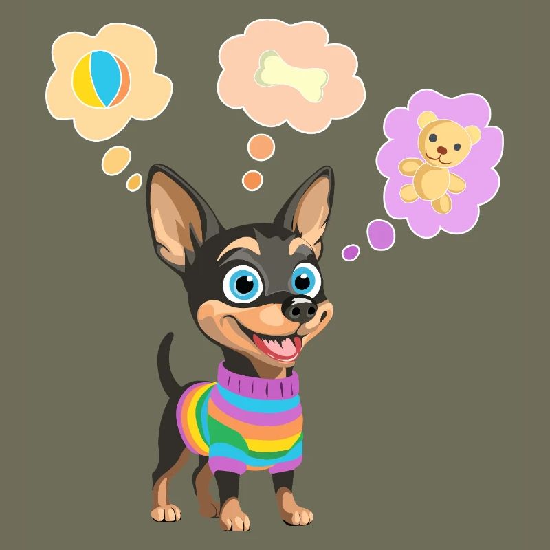 Süßer Hund im Regenbogenpullover für Kinder