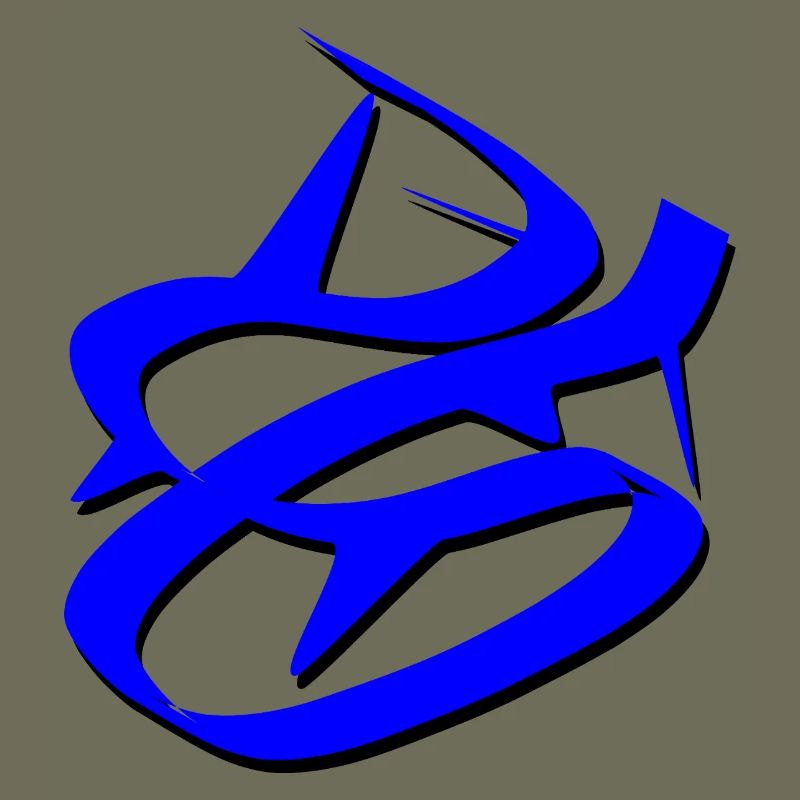 Dynamic Blue Graffiti Design