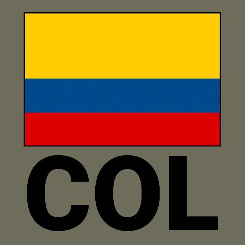Drapeau de la Colombie tricolore avec l’abréviation COL