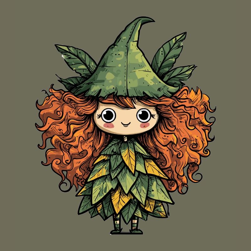 Robe de feuille de fée de la forêt