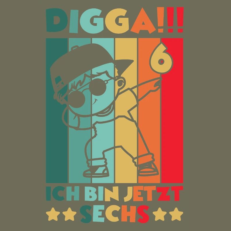 Digga Ich Bin 6 Jahre 6 Geburtstag Dabbing Junge