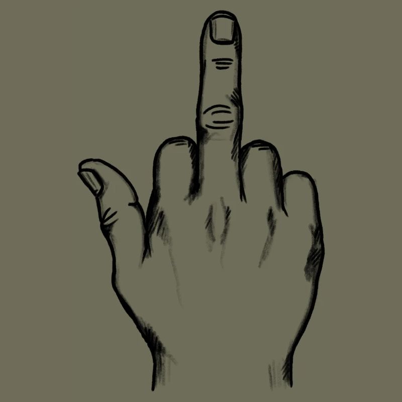 The raised middle finger