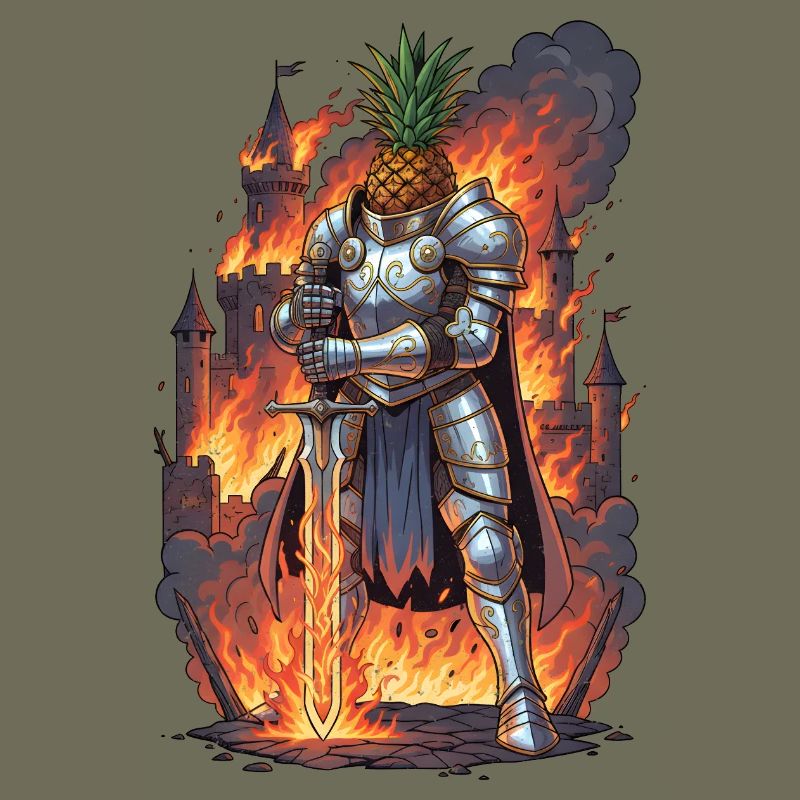 Le chevalier ananas dans le château de feu