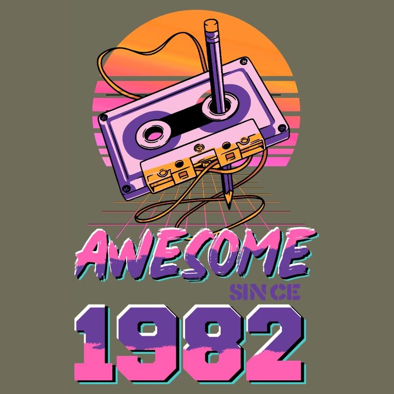 Cassette Rétro 1982 Neon Design