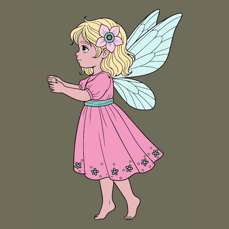 Mignonne Fée en robe rose