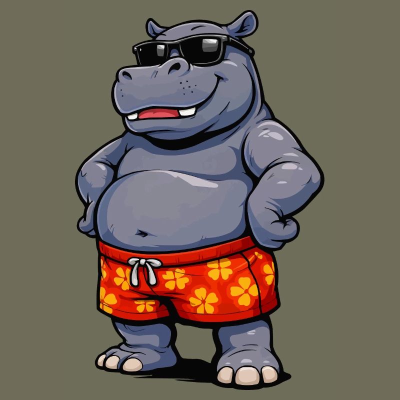 Nilpferd in Sonnenbrille