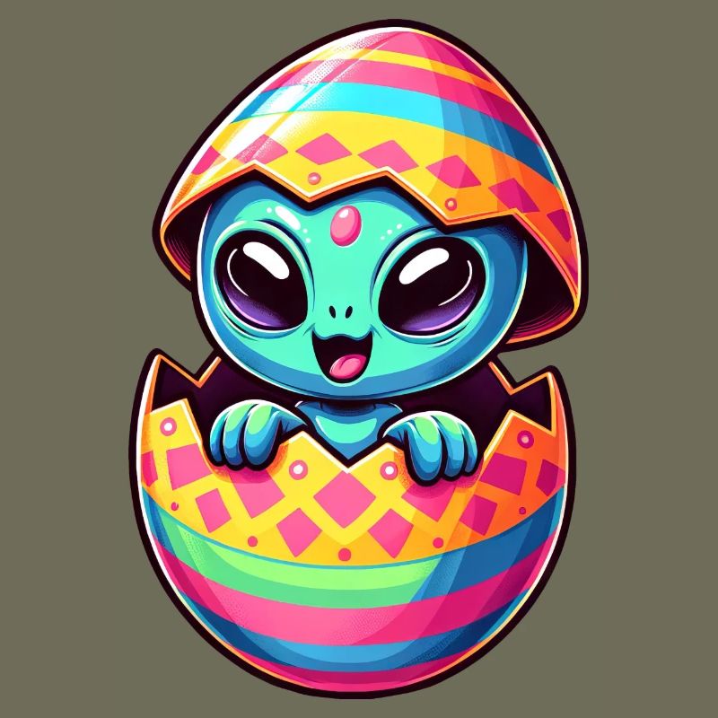 Conception colorée d’oeuf de Pâques extraterrestre éclosion
