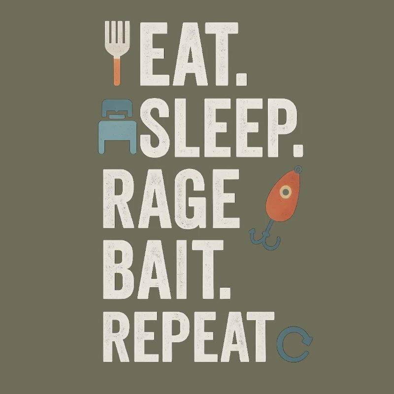 Manger Sleep Rage Bait Répéter, Mème drôle