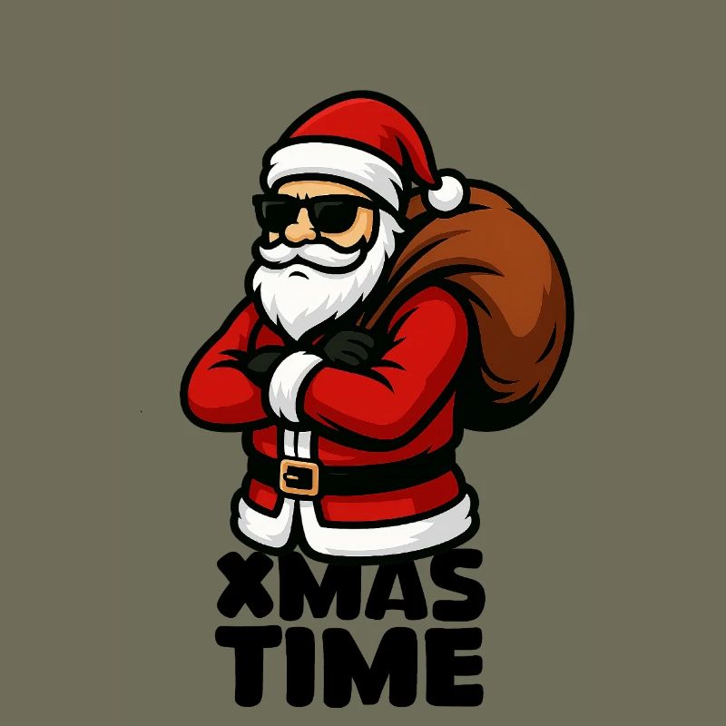 Cooler Santa mit Geschenksack