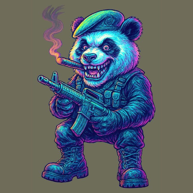 Neon Panda Mercenary