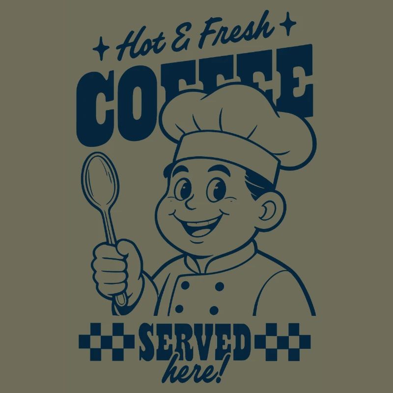 Kaffee Chef Serviert Hier