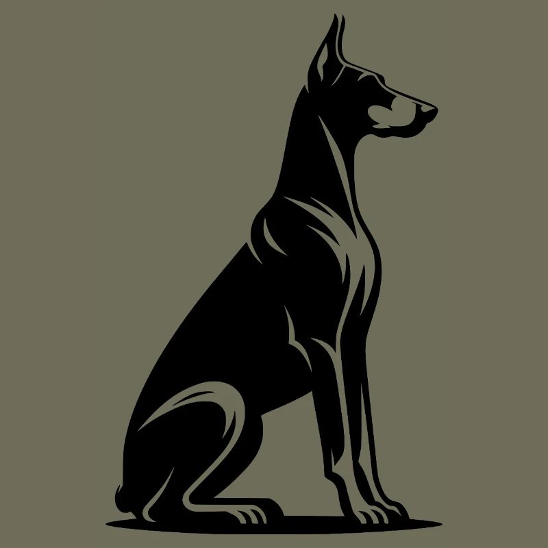 Silhouette du chien de garde doberman loyal