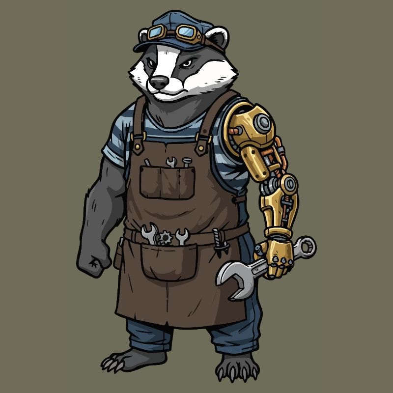 Steampunk Mechanic Badger Bionic Arm