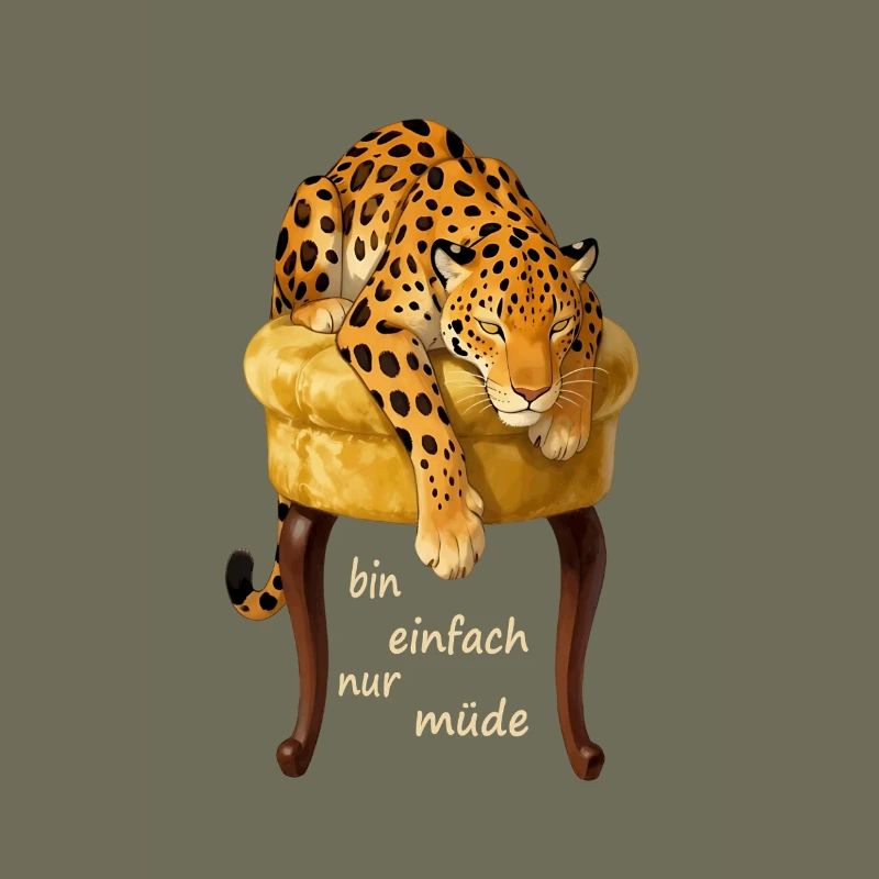 Müder Leopard auf Samtkissen