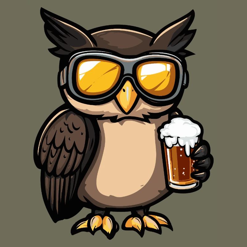 Eule Apres Ski Bier Comic