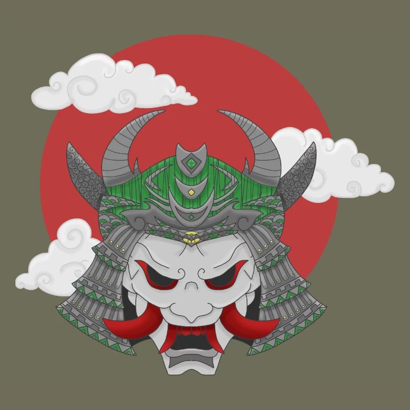 Oni x Samurai Graugrün