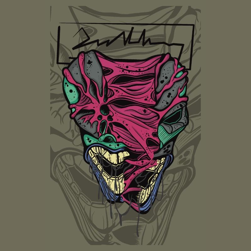 Visage de masque coloré et déformé