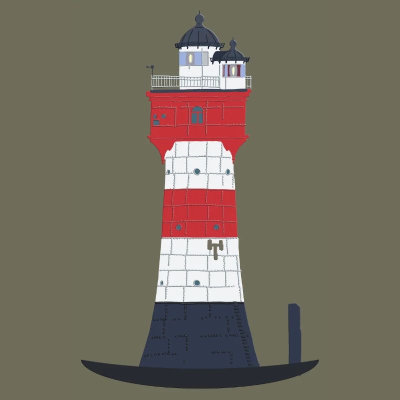 Lighthouse Red sand without text, North Sea, Offshore