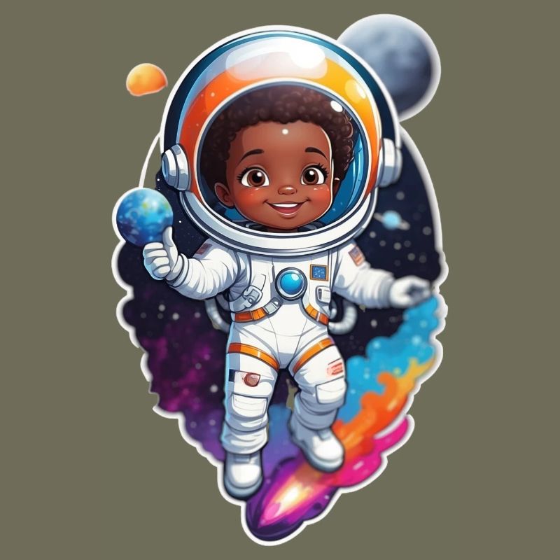 Conception de dessin animé d’enfant astronaute mignon