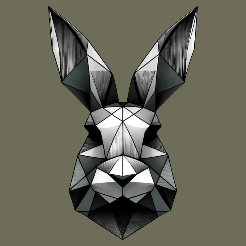 Conception géométrique de lapin polygone lapin