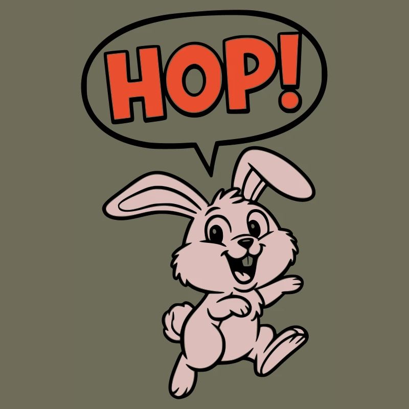 HOP! Bunny Jumping Comic Action Vector