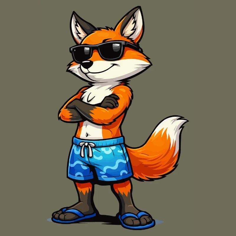 Summer fox with sunglasses