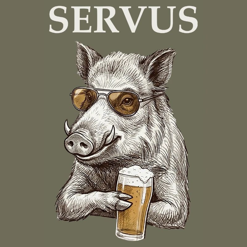 Lustiges Servus Wildschwein Mit Bier