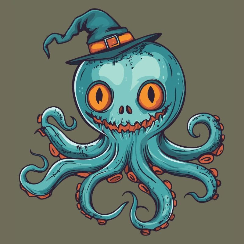 Octopus Halloween Comic Funny