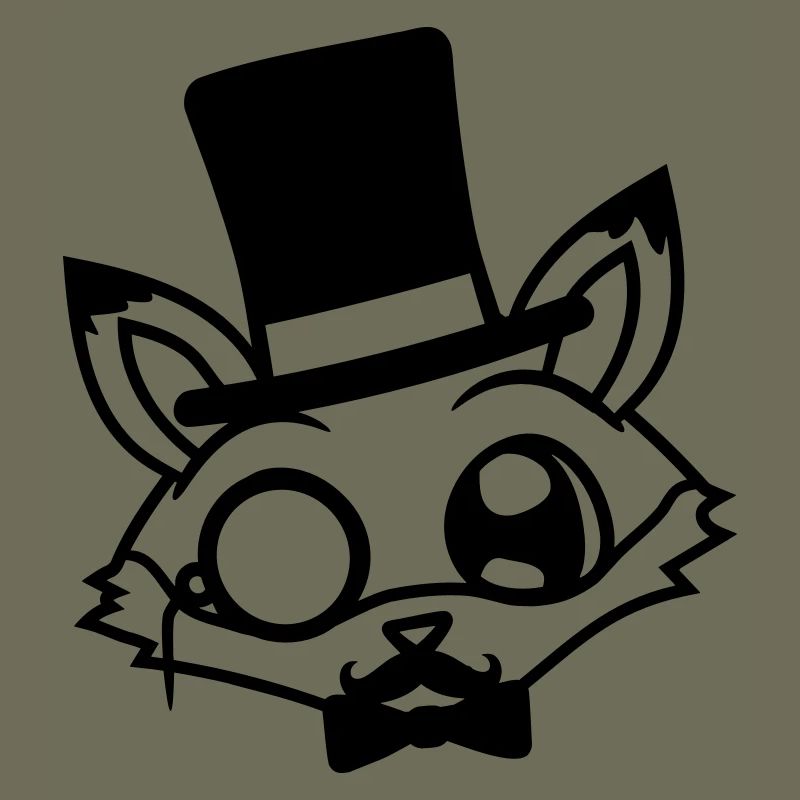 Fuchs Rotfuchs Sir Mr. Zylinder Hut Monokel Brille