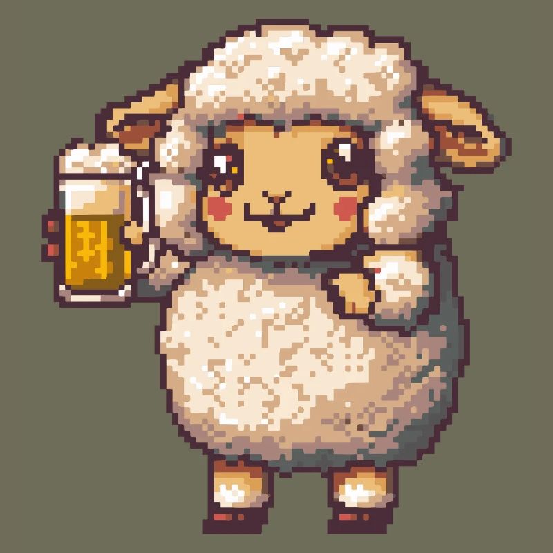 Schaf Pixel Bier