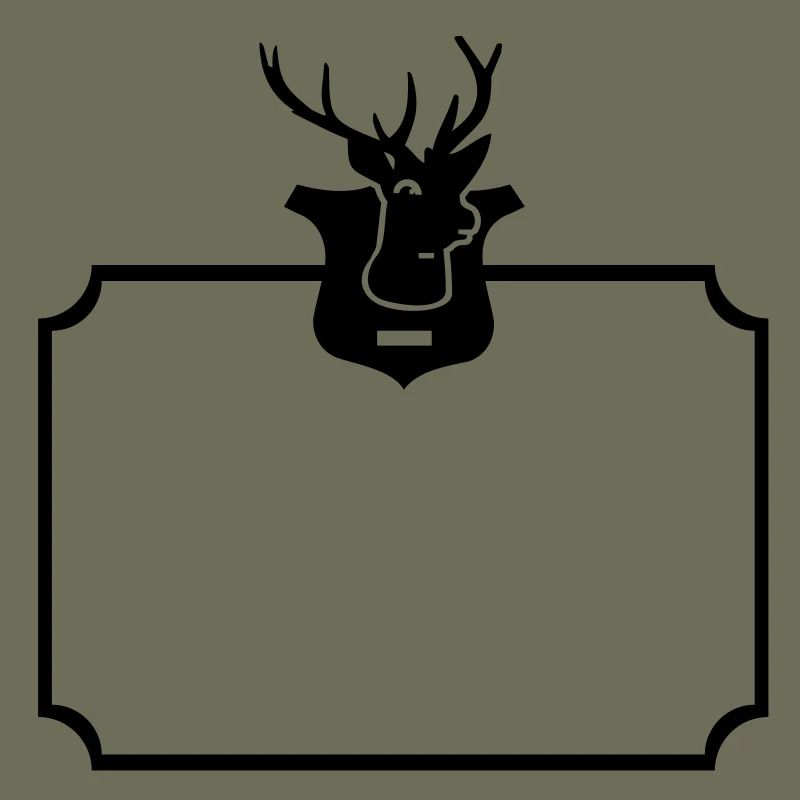 Rahmen mit Hirsch-Trophähe / deer trophy frame (1c