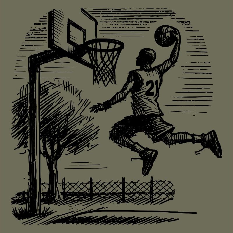 Basketball player dunk