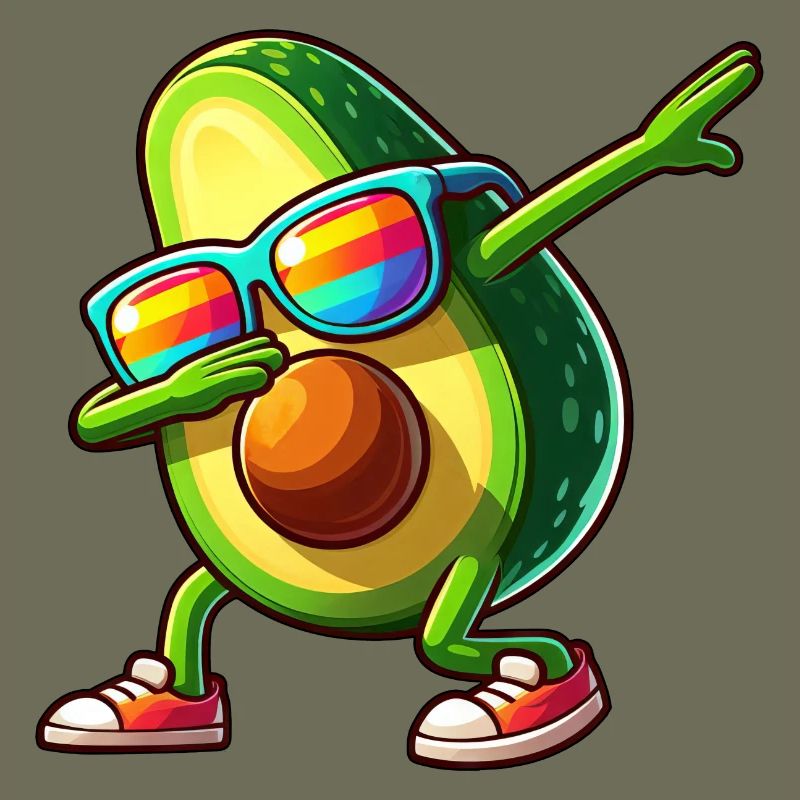 Avocado Dab Dancing Sunglasses Rainbow