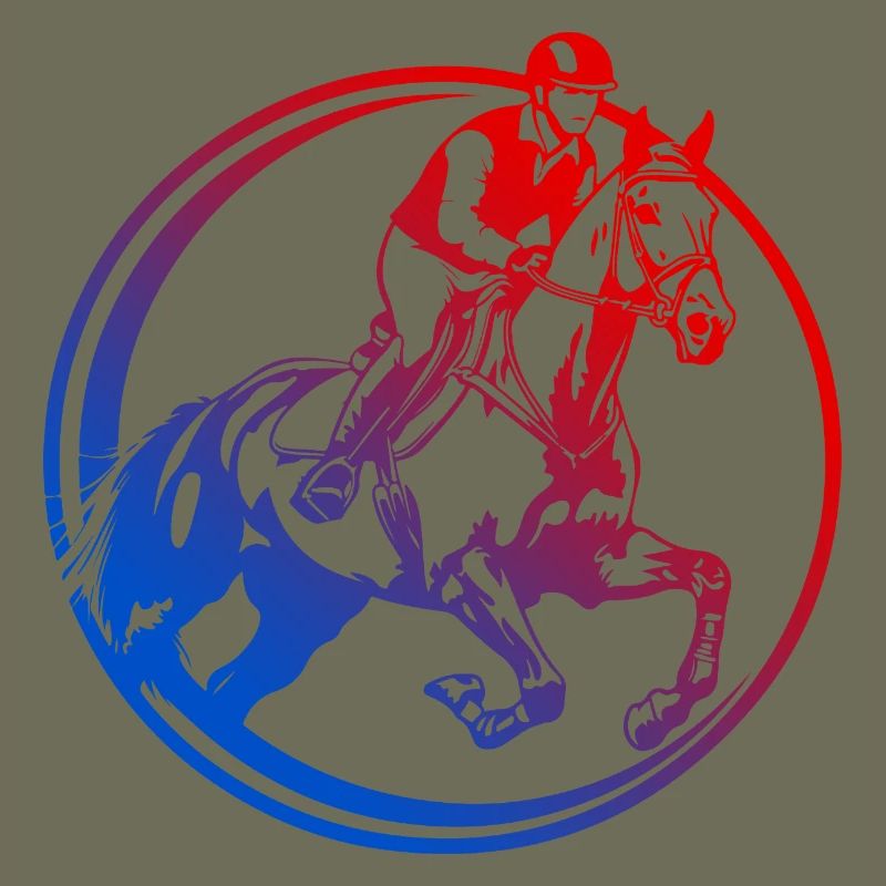 Reiten Pferd Silhouette Bunt