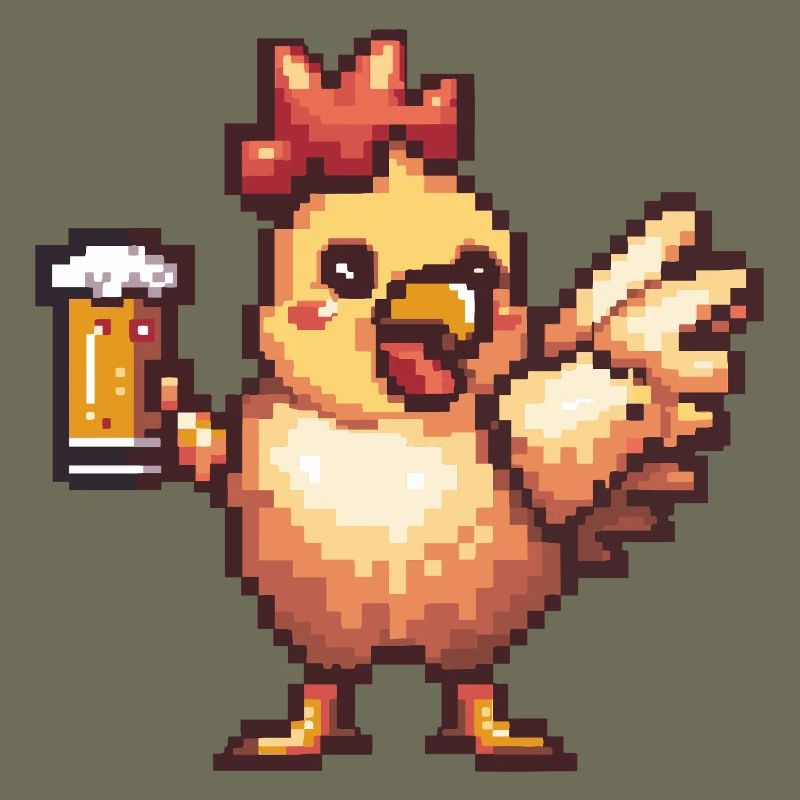 Huhn Pixel Bier