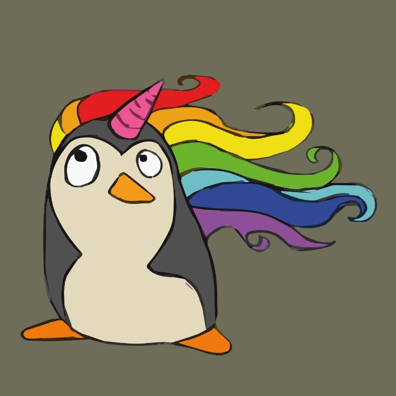 Punguin Einhorn Regenbogen